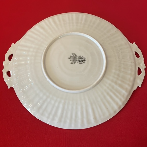 🟡 VINTAGE BELLEEK OPEN HANDLE SERVING PLATE - Picture 4 of 5